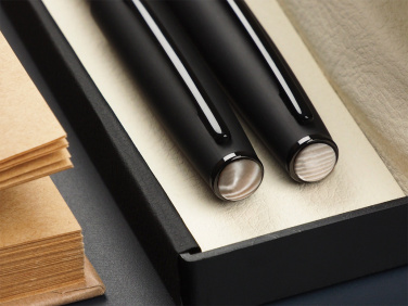 Logotrade promotional item picture of: Striped Flint Pen set 1284036
