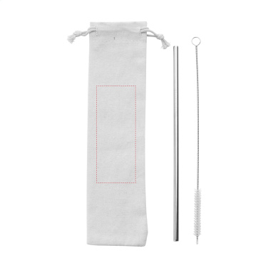 Logo trade promotional gifts picture of: Reusable 1 piece ECO Straw Set stainless-steel straw