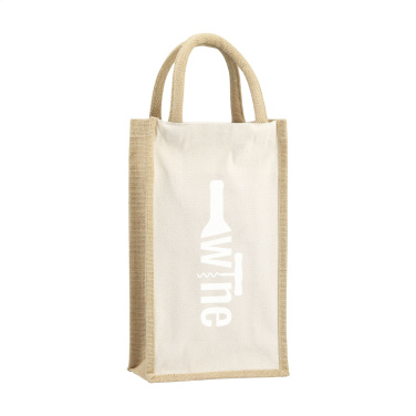 Logo trade promotional item photo of: Jute Canvas Double Wine Bag