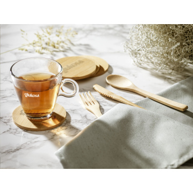 Logotrade business gift image of: Bamboo Coaster Set