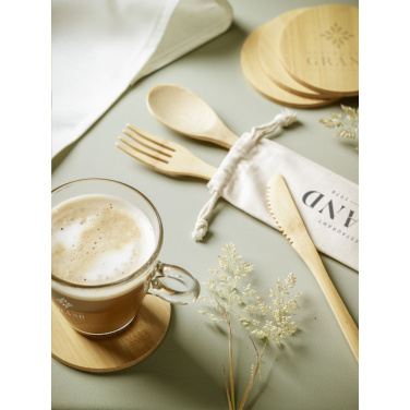 Logo trade promotional merchandise picture of: Bamboo Coaster Set