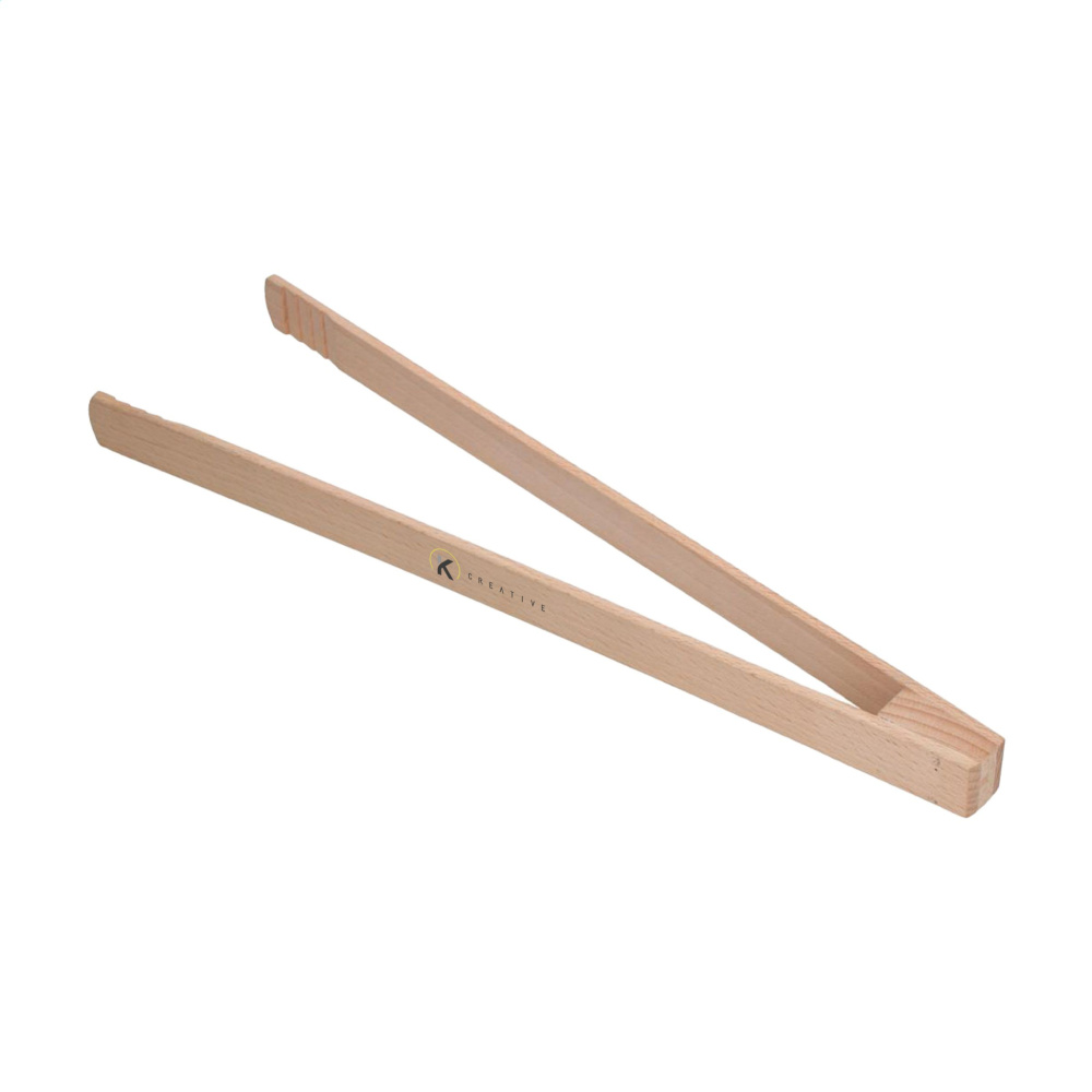 Logotrade promotional gift image of: Pinza wooden BBQ tongs