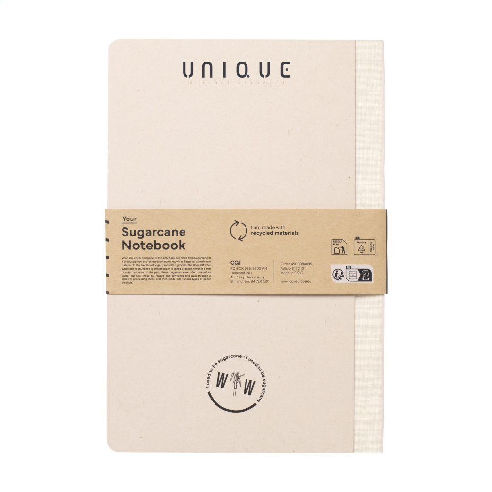 Logotrade promotional product picture of: Sugarcane Paper Notebook A5