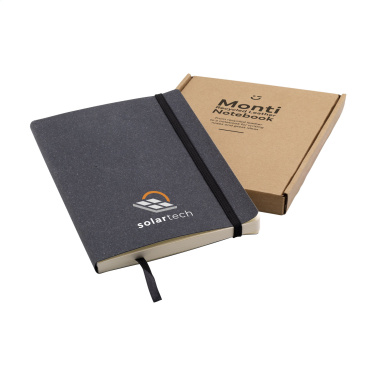 Logo trade promotional gifts picture of: Monti Recycled Leather - Paper Notebook A5