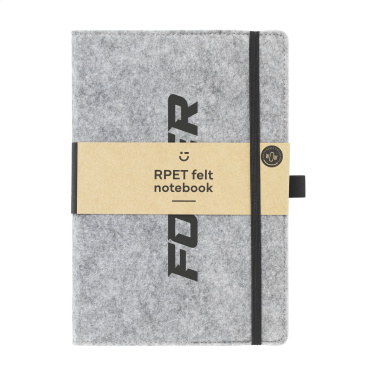 Logo trade promotional giveaways image of: Felty GRS RPET Paper Notebook A5