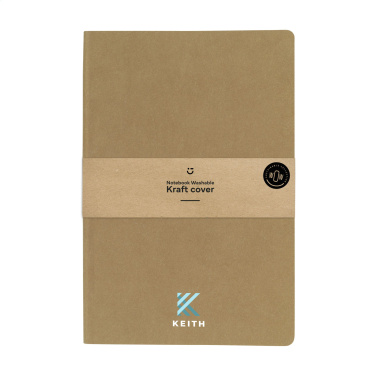 Logo trade corporate gift photo of: Paper Notebook GRS Washable Kraft Cover A5