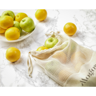 Logotrade promotional gift picture of: Natura Organic GOTS Mesh Bag (120 g/m²) fruit bag