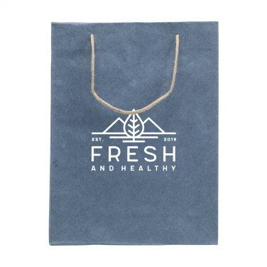 Logo trade promotional giveaways image of: Leaf It Bag recycled with jeans fibres (180 g/m²) L