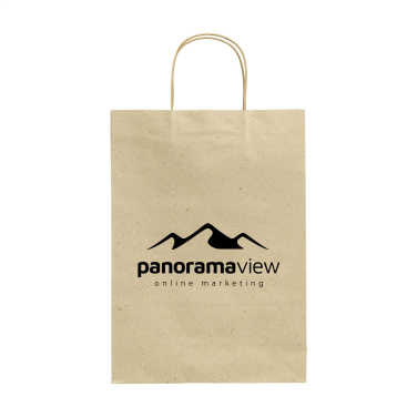 Logo trade advertising products image of: Leaf It Bag recycled grass paper (120 g/m²) L