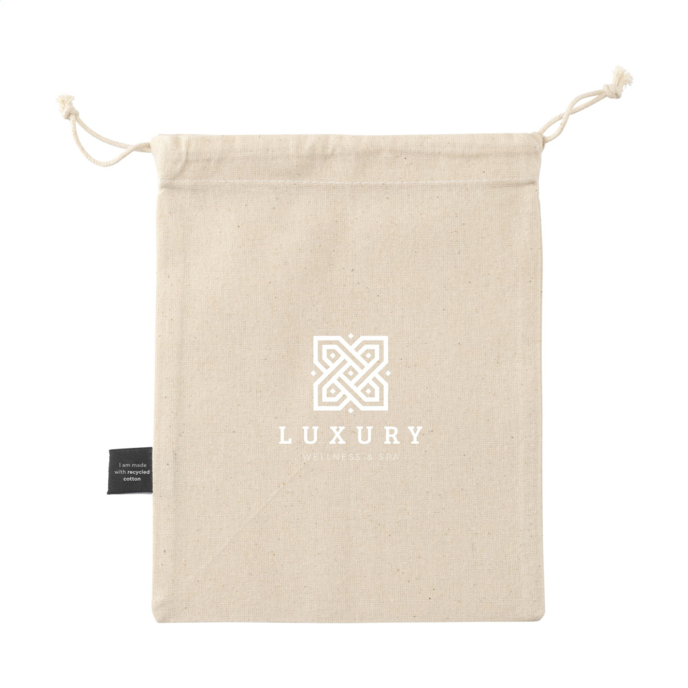 Logo trade advertising products image of: Gift Pouch Natural GRS Recycled Cotton (150 g/m²) S