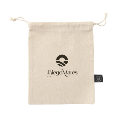 Logotrade advertising product picture of: Gift Pouch Natural GRS Recycled Cotton (150 g/m²) S