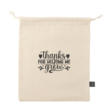 Logo trade advertising products image of: Gift Pouch Natural GRS Recycled Cotton (150 g/m²) M