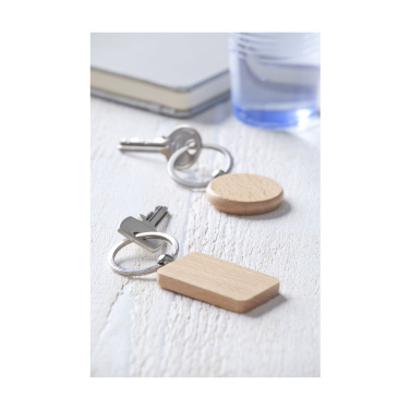 Logo trade promotional giveaway photo of: WoodKey Circle keychain