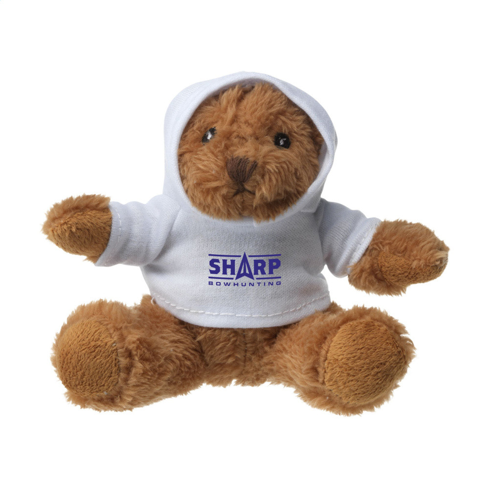 Logo trade promotional merchandise photo of: HoodedBear bear cuddle toy