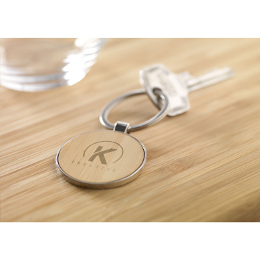 Logo trade promotional products image of: Bamboo Key Circle keyring