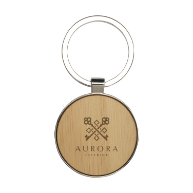 Logo trade promotional items image of: Bamboo Key Circle keyring