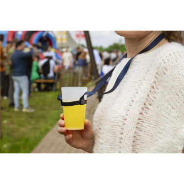 Logo trade corporate gifts picture of: Lanyard Sublimation RPET 1.5 cm with Cup holder