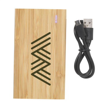 Logo trade corporate gift photo of: Bamboo 4000 Powerbank external charger