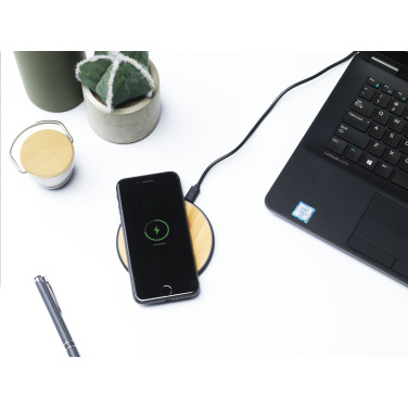 Logotrade corporate gift picture of: Bamboo 10W Wireless Charger wireless fast charger