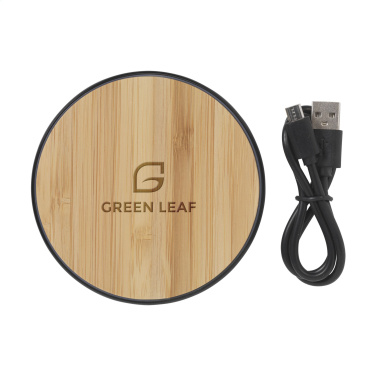 Logotrade promotional item picture of: Bamboo 10W Wireless Charger wireless fast charger
