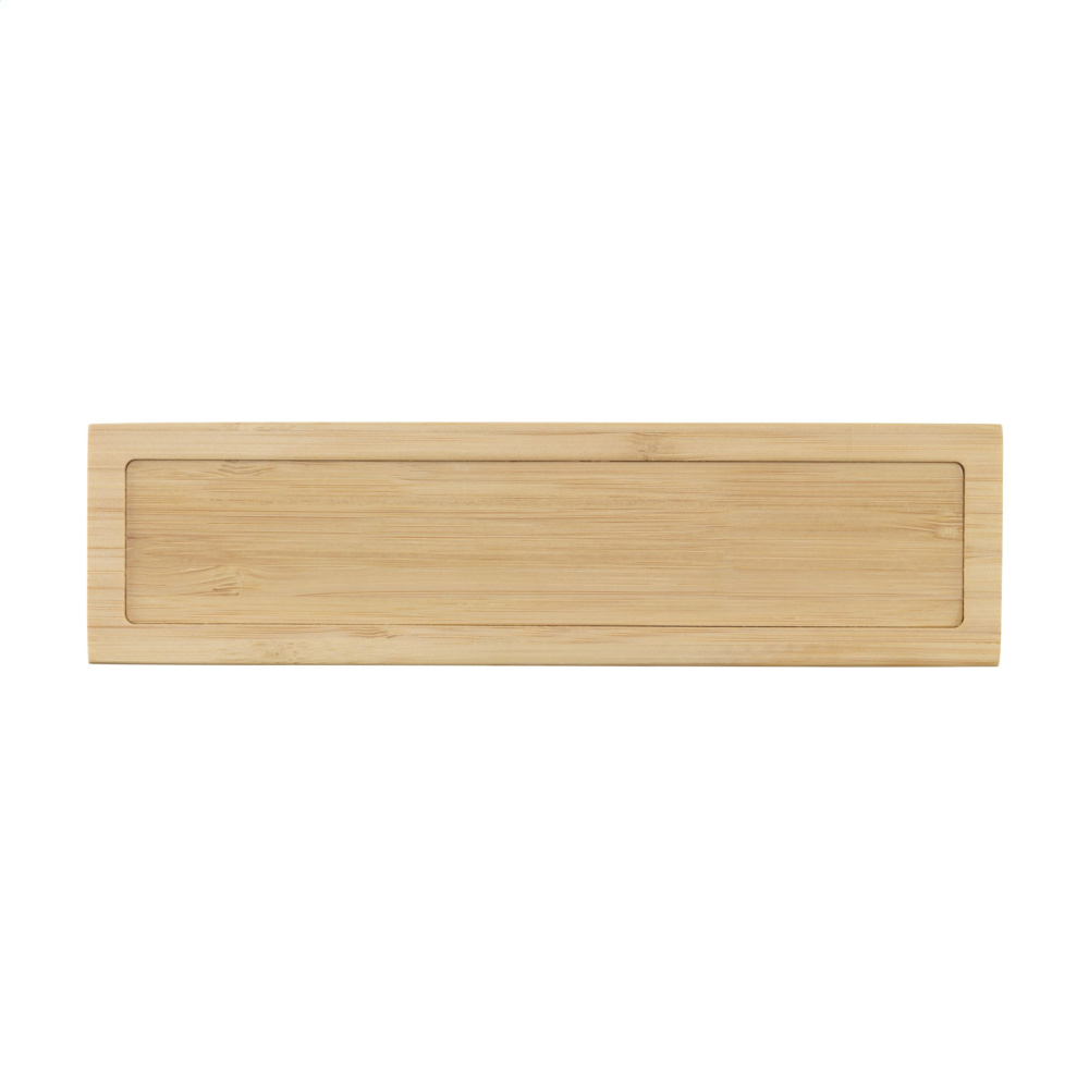 Logo trade corporate gift photo of: Bamboo Alarm Clock with Wireless Charger