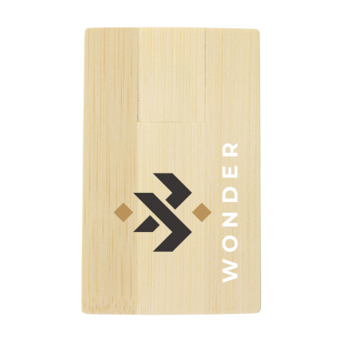 Logo trade advertising product photo of: CreditCard USB Bamboo 64 GB