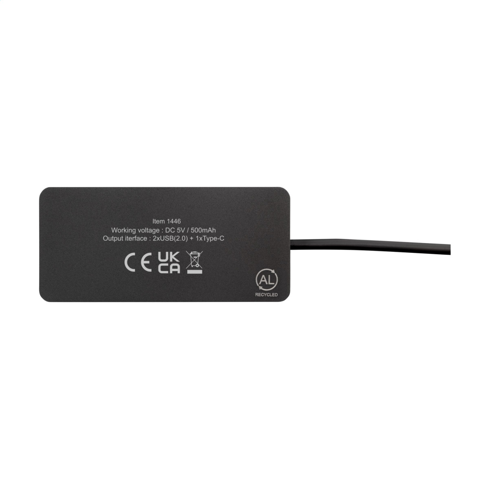 Logotrade promotional product image of: Tecco GRS Recycled Alu USB Hub