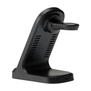 Logo trade business gift photo of: Triple-Up RCS Recycled ABS Wireless Charger Stand