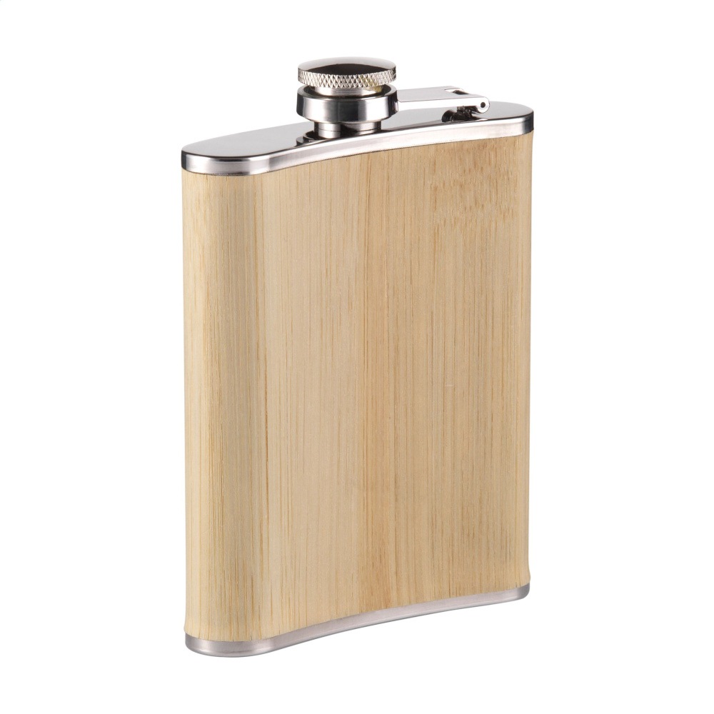 Logo trade promotional gifts image of: Hipflask Bamboo 200 ml drinking bottle