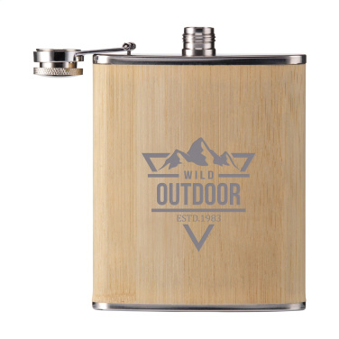 Logotrade promotional item picture of: Hipflask Bamboo 200 ml drinking bottle