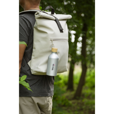 Logo trade corporate gift photo of: AluBamboo GRS Recycled Alu 500 ml water bottle