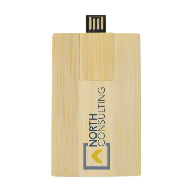 Logotrade business gift image of: CreditCard USB Bamboo 16 GB