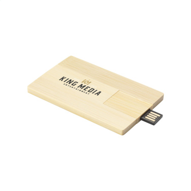 Logotrade promotional giveaways photo of: CreditCard USB Bamboo 16 GB