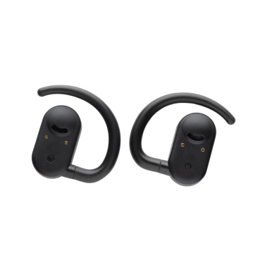 Logo trade promotional merchandise image of: Fitsound RCS recycled plastic open ear TWS earbuds