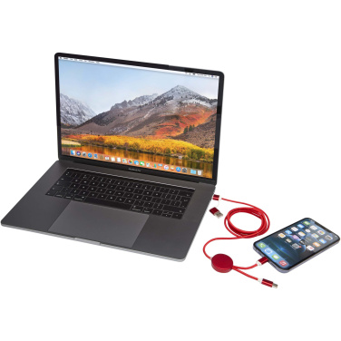 Logotrade promotional item picture of: Alasia 5-in-1 recycled aluminium and plastic 150 cm data sync and 27W fast charge cable