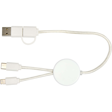 Logo trade promotional merchandise picture of: Citala 5-in-1 recycled plastic 30 cm data sync and 27W fast charge cable