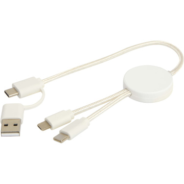 Logotrade promotional product image of: Citala 5-in-1 recycled plastic 30 cm data sync and 27W fast charge cable