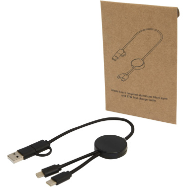 Logotrade business gift image of: Citala 5-in-1 recycled plastic 30 cm data sync and 27W fast charge cable