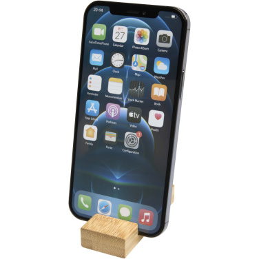 Logotrade promotional product picture of: Bosona bamboo phone holder with keychain