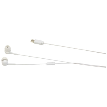 Logotrade promotional gift image of: Baekdu wired Type-C headset with recycled plastic storage box