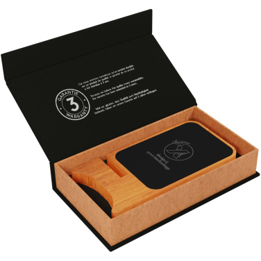 Logo trade promotional products image of: SCX.design W16 10W light-up wireless wooden stand