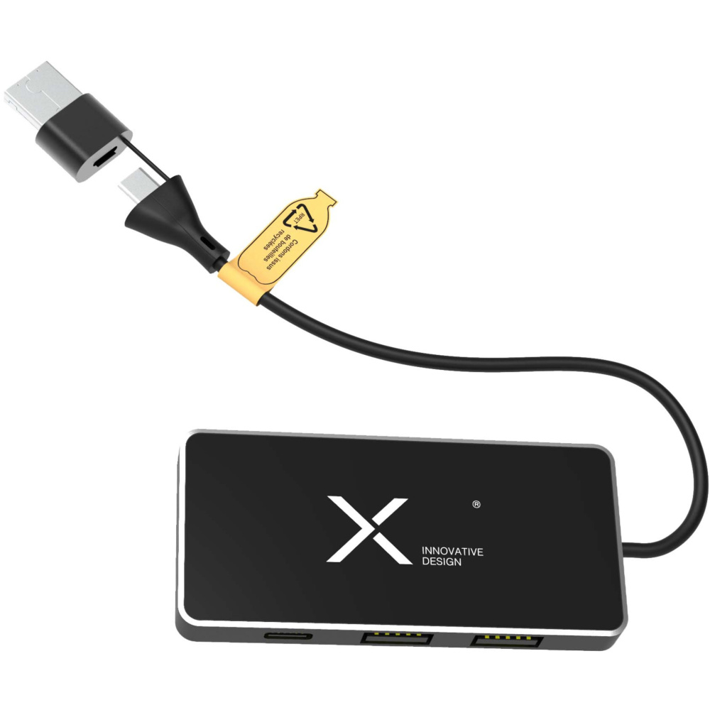 Logo trade business gift photo of: SCX.design H20 8-in-1 USB hub with dual input and 6-ports