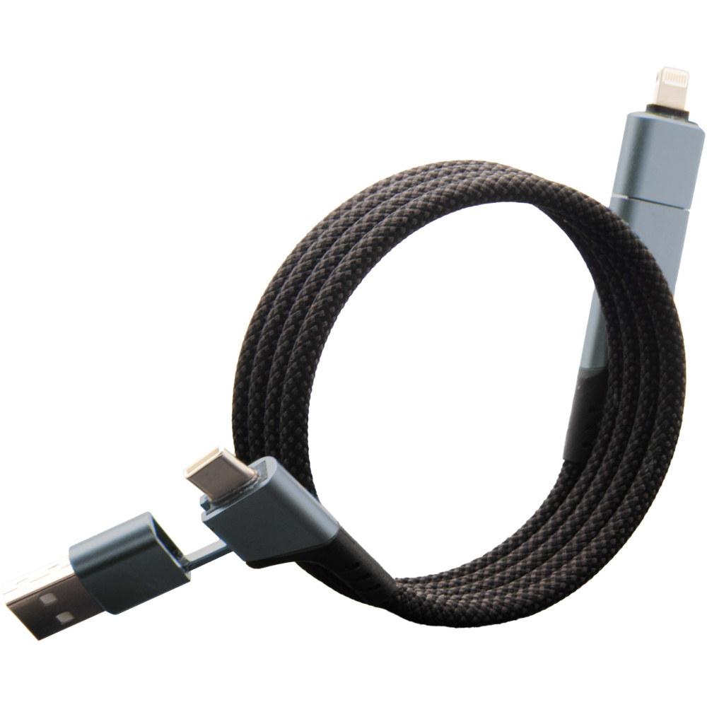 Logo trade corporate gifts image of: SCX.design C52 100W 4-in-1 rPET magnetic ultra fast charging cable 