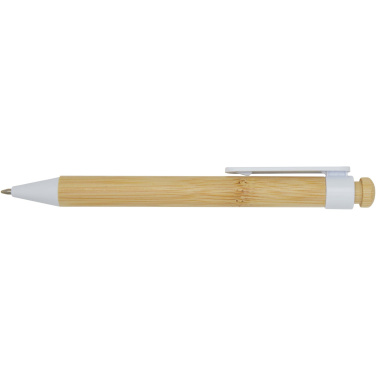 Logo trade promotional items picture of: Rattan bamboo and recycled plastic ballpoint pen (black ink)