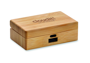 Logo trade promotional product photo of: TWS earbuds in bamboo case