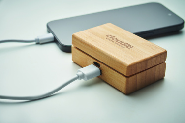 Logotrade promotional product image of: TWS earbuds in bamboo case
