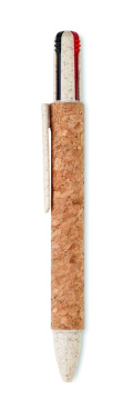Logotrade promotional item picture of: Cork 4-colour ink ball pen