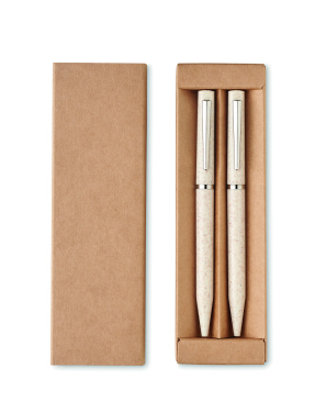 Logotrade promotional product picture of: Wheat straw/ABS twist pen set