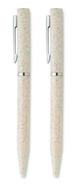 Logo trade promotional product photo of: Wheat straw/ABS twist pen set