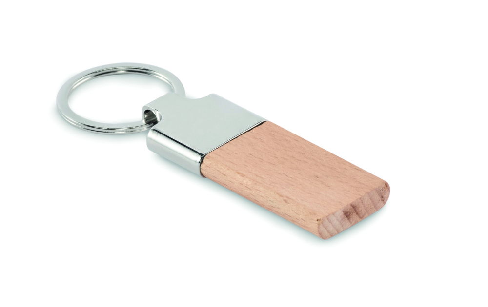 Logo trade promotional gifts picture of: Key ring with rubber wood
